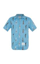 Thom Browne Printed Cotton-poplin Button-down Polo