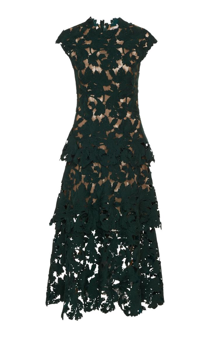 Moda Operandi Oscar De La Renta Tiered Guipure Lace Dress Size: 2