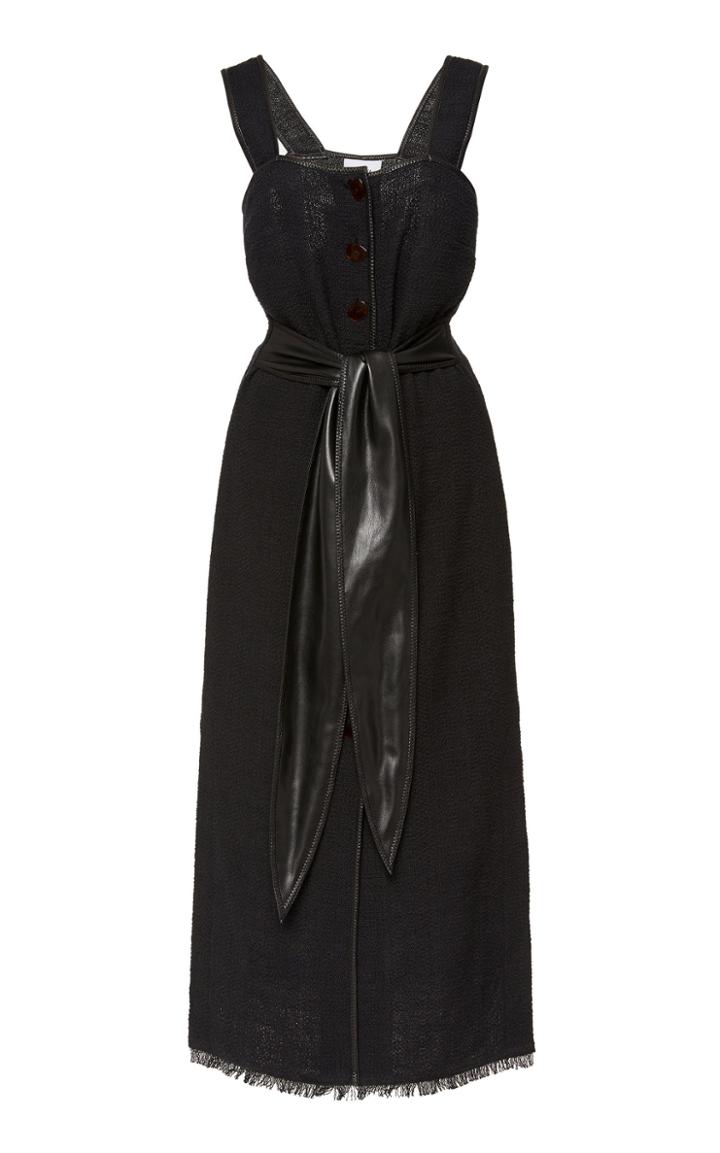 Moda Operandi Nanushka Rita Knit Fray Hem Midi Dress Size: S