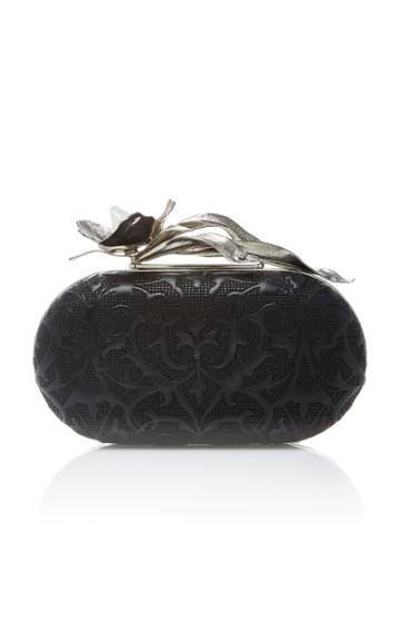 Thale Blanc Embroidered Paradise Orchid Clutch