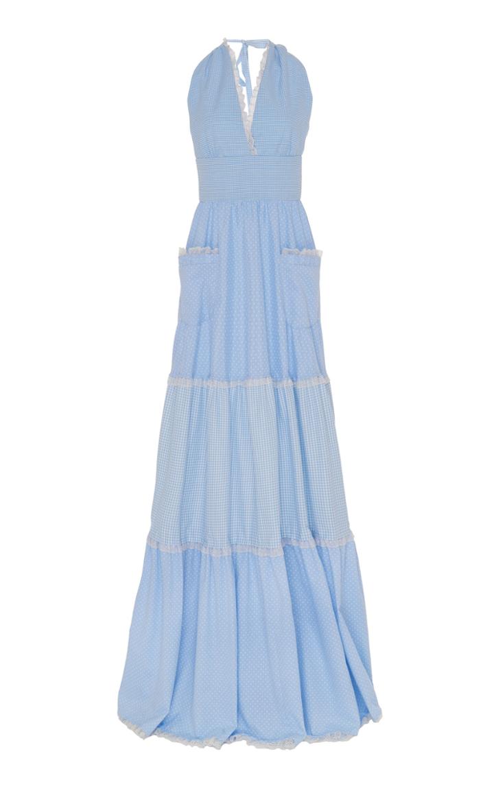 Luisa Beccaria Tiered Cotton Maxi Dress