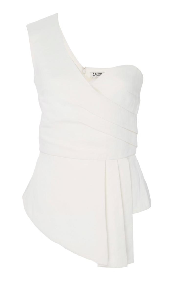 Amur Katarina Linen Blend Peplum Top