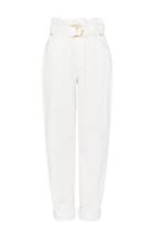 Aje Eucalypt Belted High-rise Straight-leg Jeans