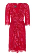 Monique Lhuillier Knotted-front Guipure Lace Mini Dress