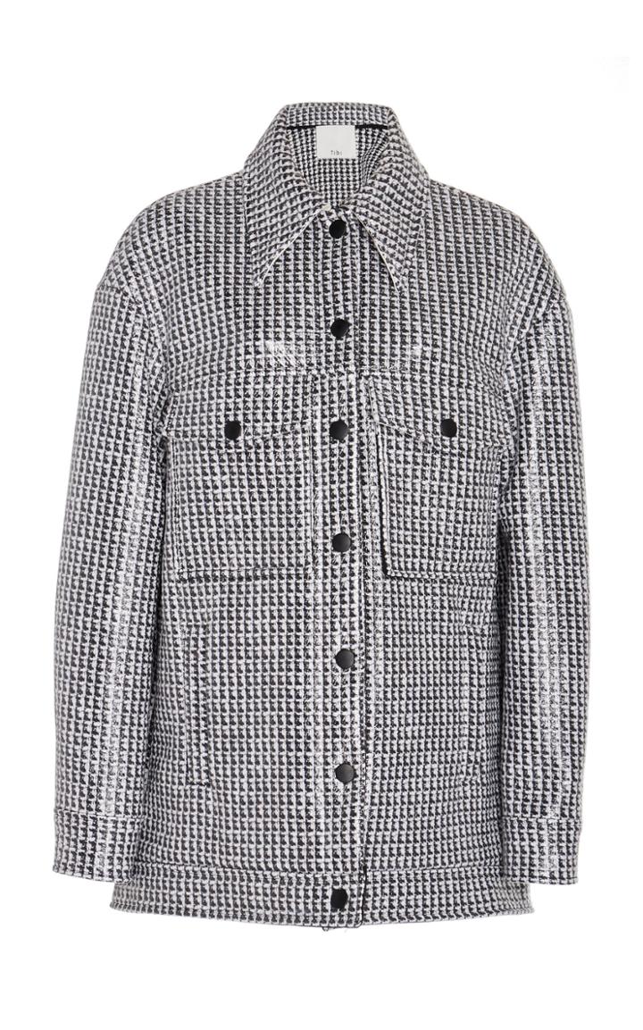 Tibi Coated Printed Cotton-blend Jacket
