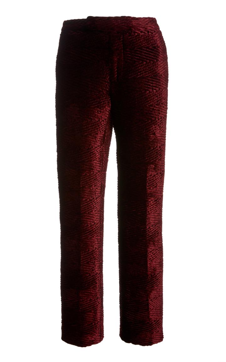 Moda Operandi Libertine Quilted Velvet Narrow Trousers