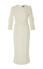 Oday Shakar Italian Paillette Tweed Seamed Sheath Dress