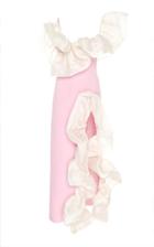 Moda Operandi Sandra Mansour Meringue Rose Ruffled Organza Crepe Gown Size: 34