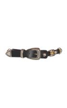 Alberta Ferretti Thin Embellished Leather Belt