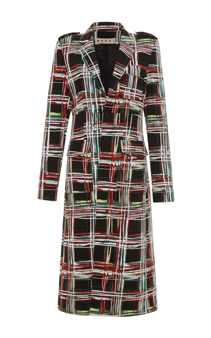 Marni Multicolor Notch Collar Coat