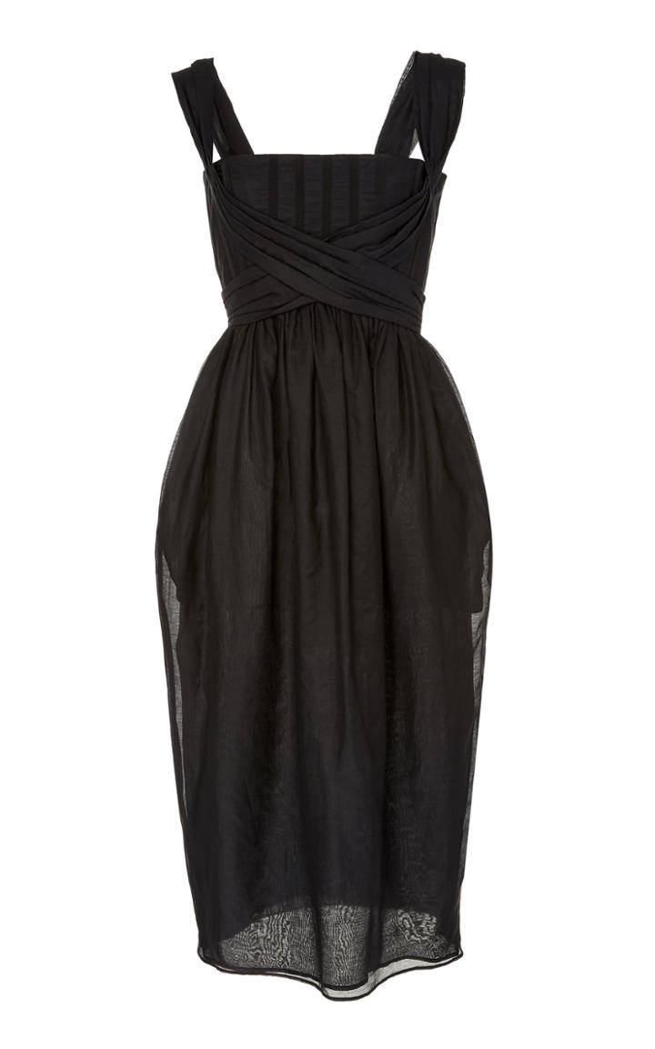 Brock Collection Cotton-gauze Midi Dress Size: 2