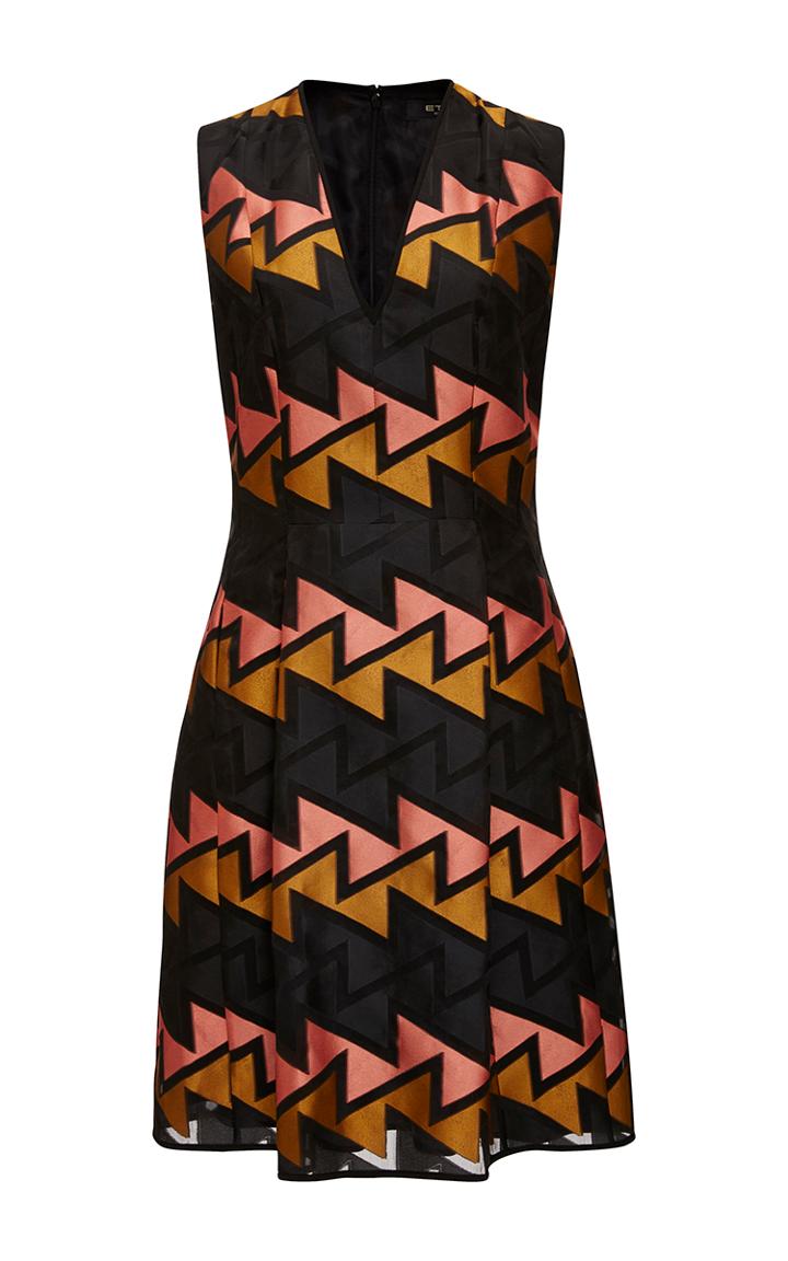 Etro Zig Zag Illusion V-neck Dress