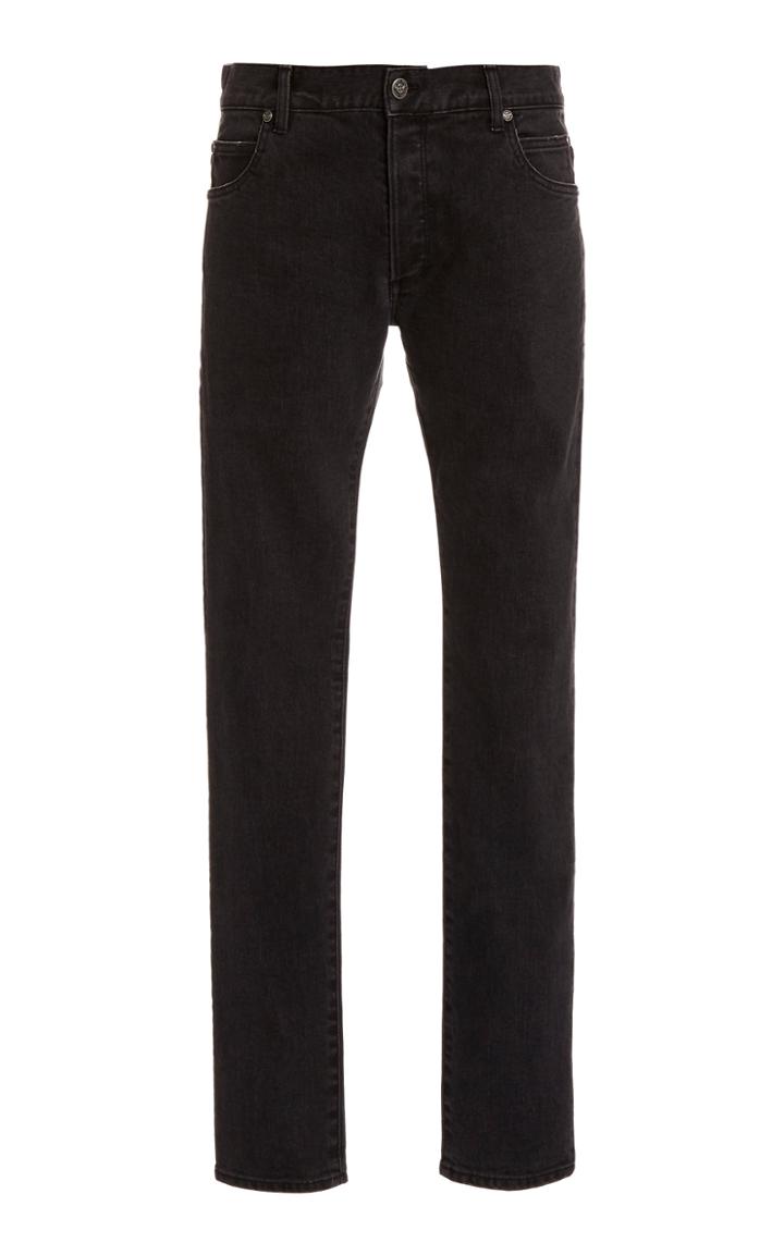 Balmain Six-pocket Monogram Embossed Slim Fit Jeans