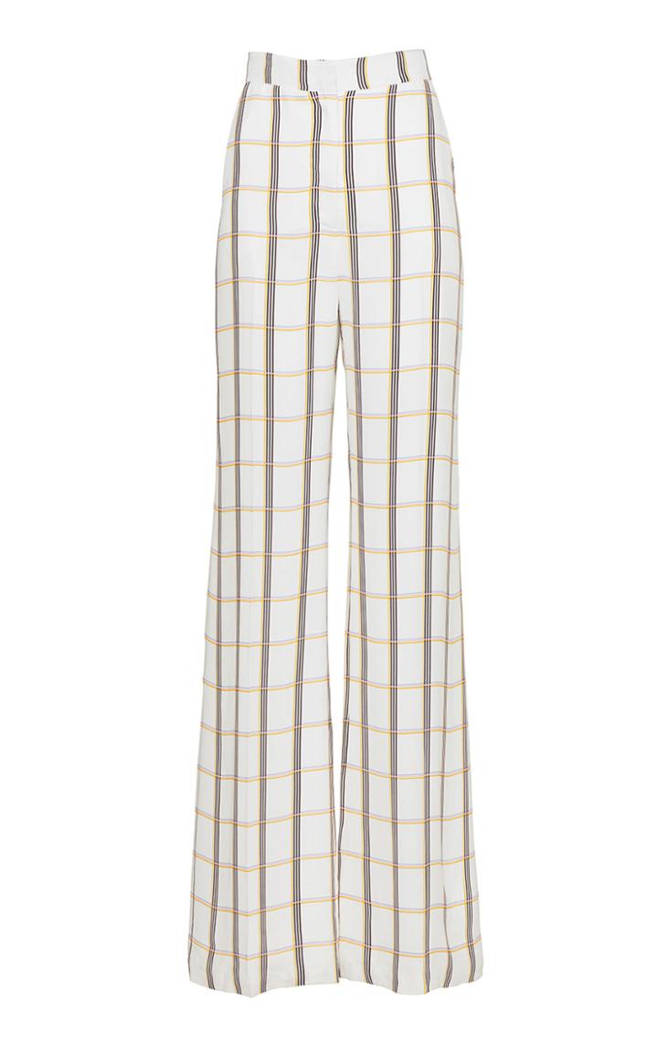 Moda Operandi Lela Rose Maggie High-rise Plaid Georgette Pant