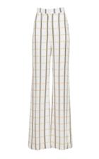 Moda Operandi Lela Rose Maggie High-rise Plaid Georgette Pant