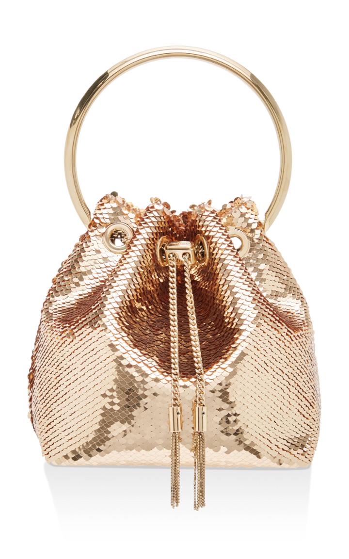 Jimmy Choo Bon Bon Sequined Satin Bucket Bag