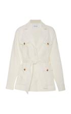 Frame Belted Cotton And Linen-blend Jacket