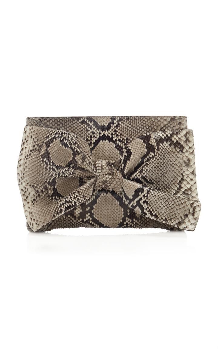 Ulla Johnson Tali Python Printed Leather Clutch