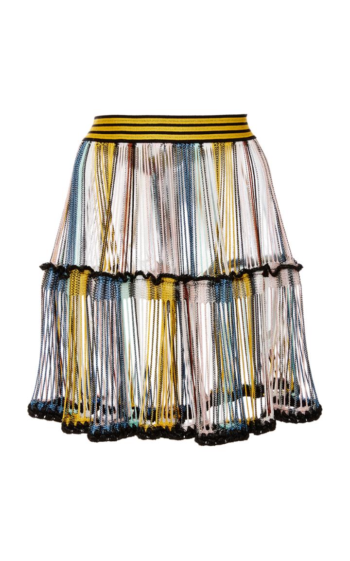 Missoni Mare Tiered Fringe Mini Skirt Cover Up