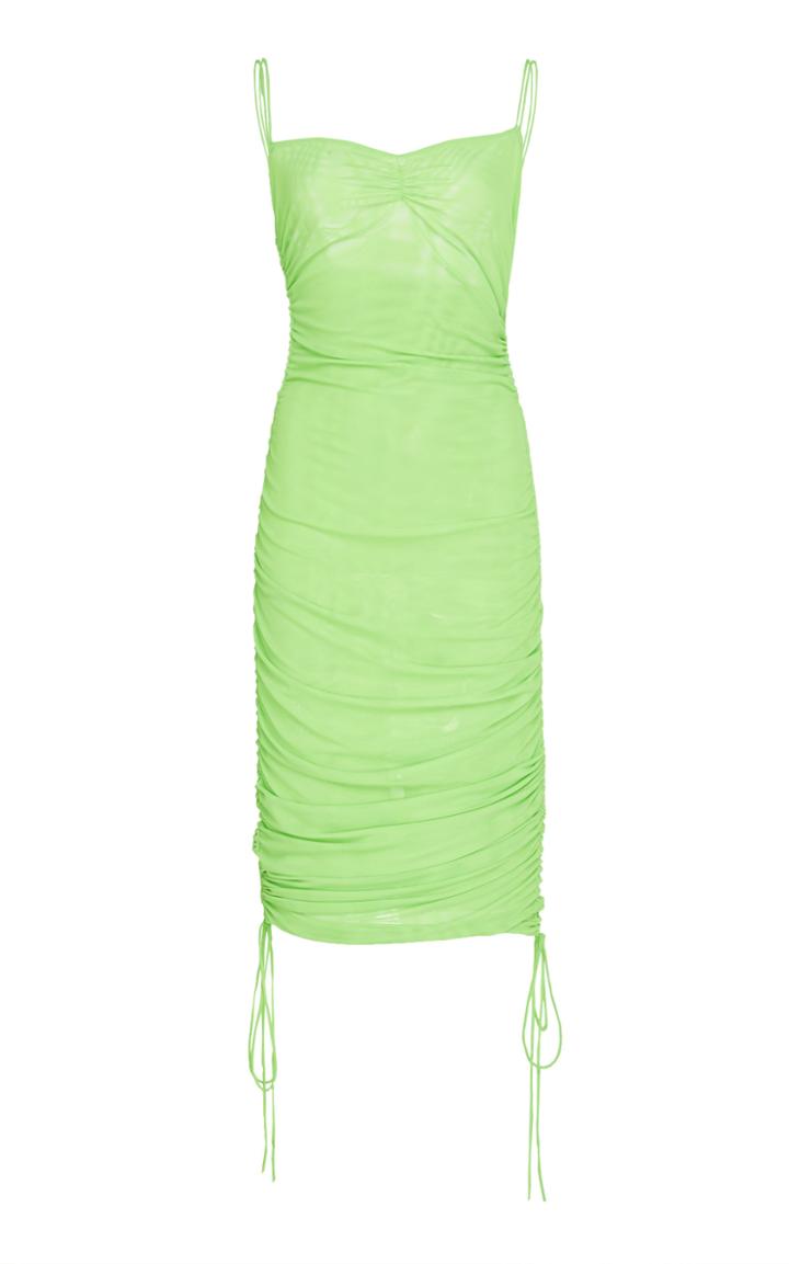 Priscavera Ruched Mesh Dress