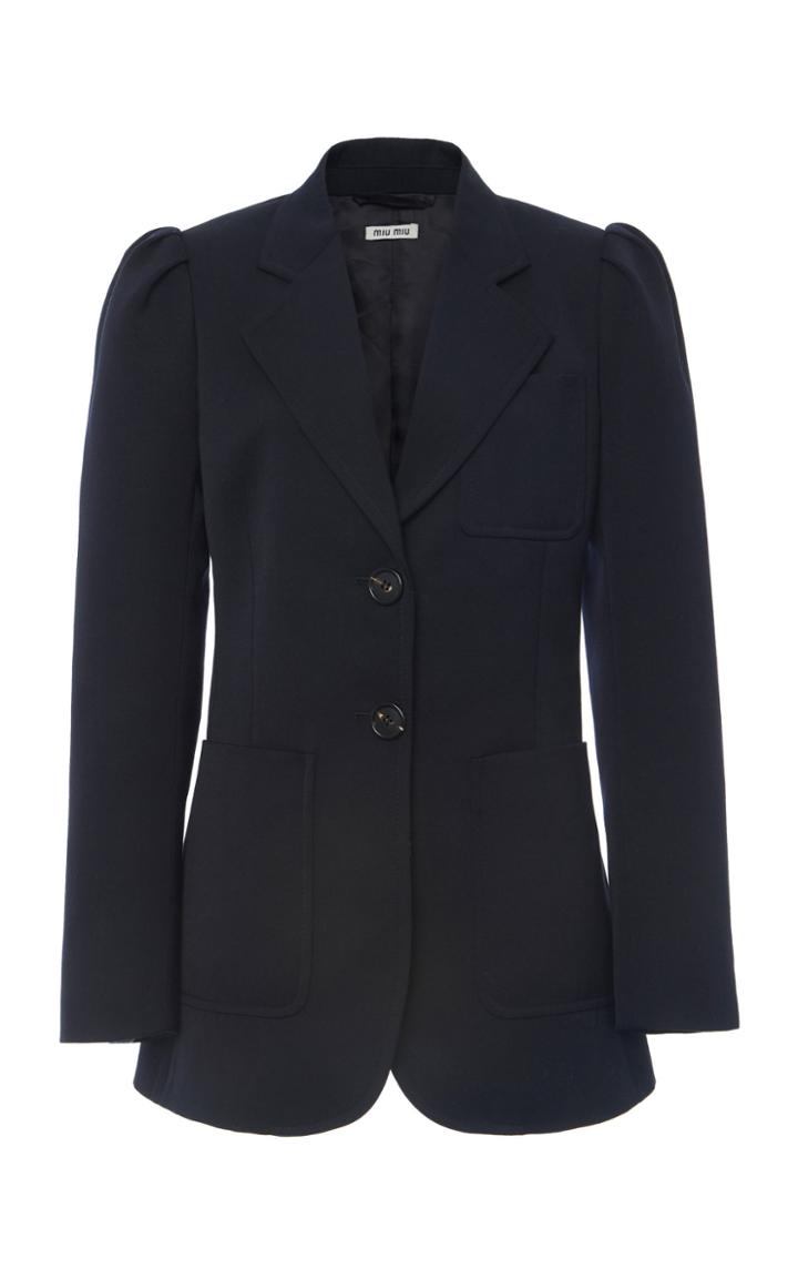 Moda Operandi Miu Miu Puffed Sleeve Cady Blazer Size: 36