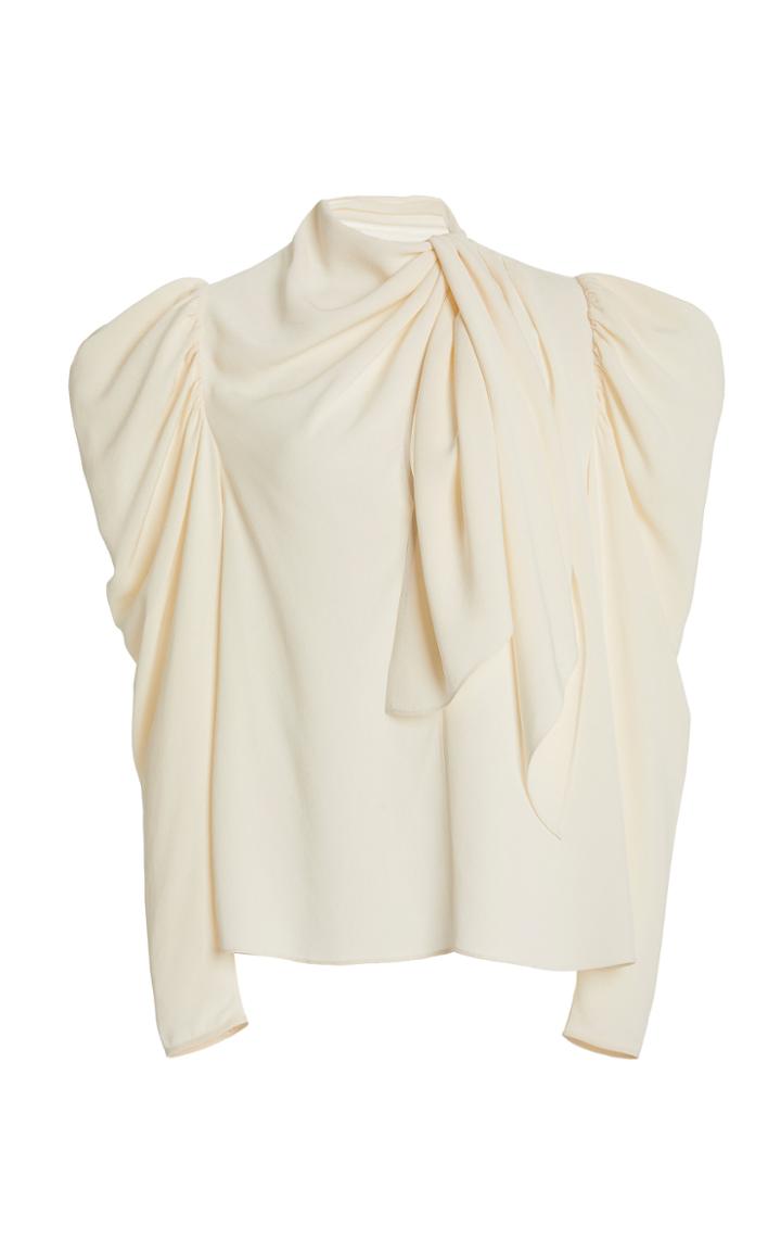 Moda Operandi Ulla Johnson Ivy Draped Crepe De Chine Blouse