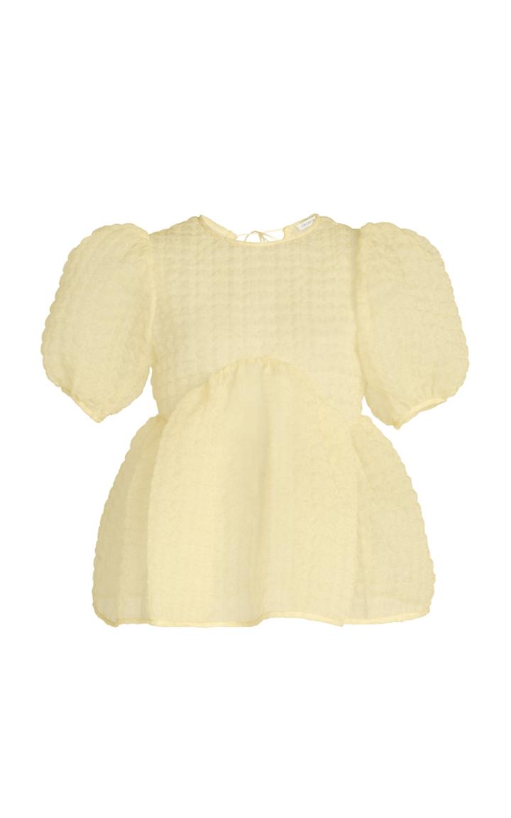 Moda Operandi Cecilie Bahnsen Kastanje Textured Silk-blend Organza Top