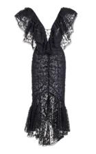 Moda Operandi Alessandra Rich Lace V Neck Dress With Volants