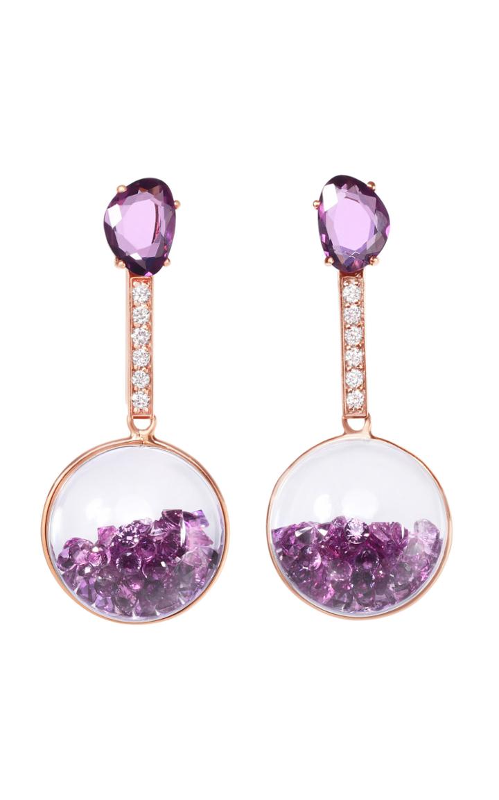 Moritz Glik Pink Sapphire Kaleidoscope Globe Shaker Earrings