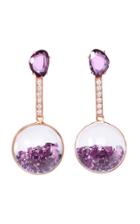 Moritz Glik Pink Sapphire Kaleidoscope Globe Shaker Earrings