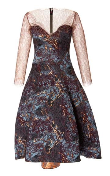 Romona Keveza Brocade Cocktail Dress