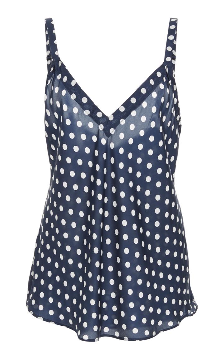 Lee Mathews Mavis Spot Silk Hab V Neck Cami