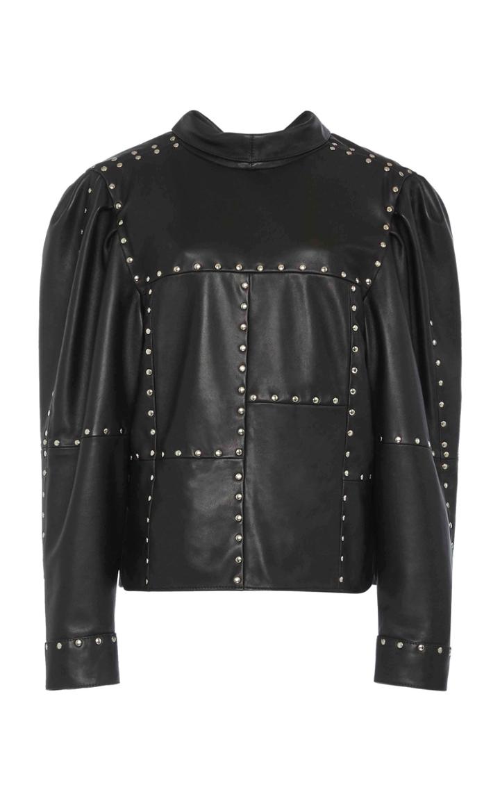 Moda Operandi Isabel Marant Veneza Studded Leather Top Size: 34