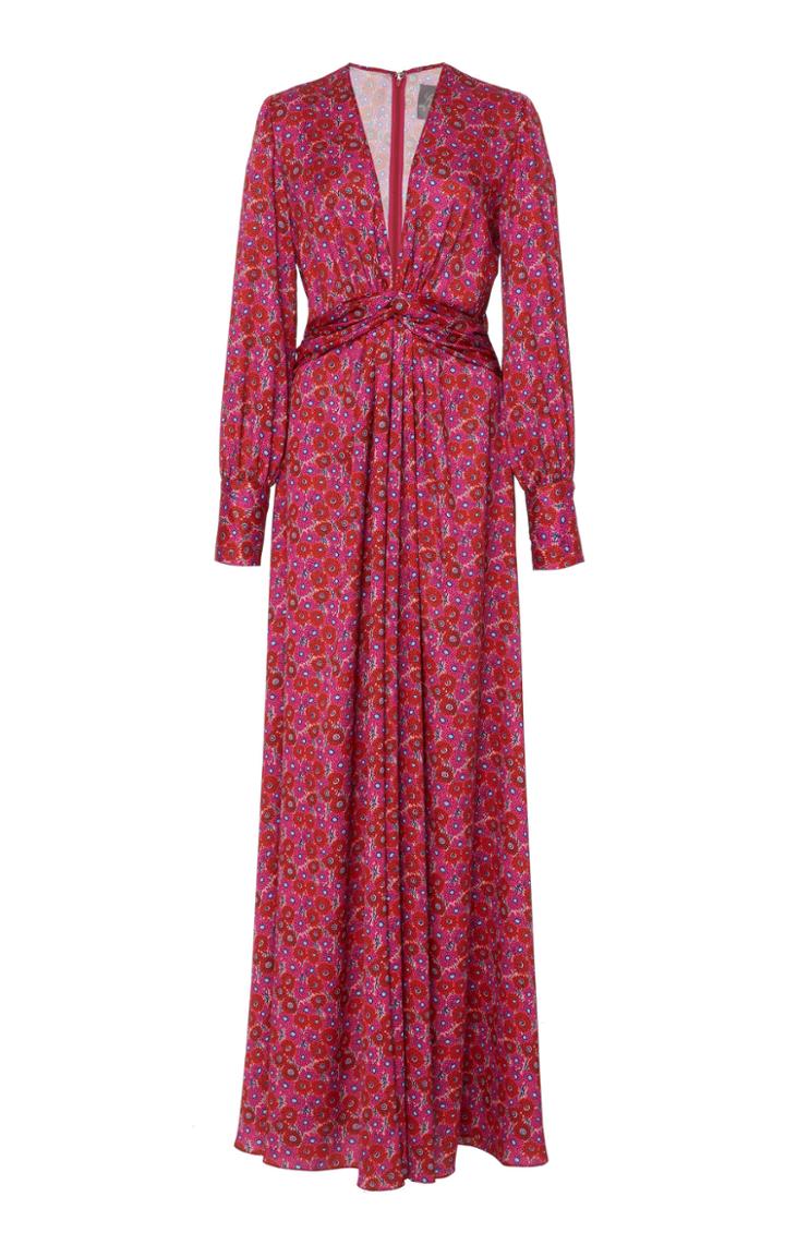 Lela Rose V-neck Draped Gown