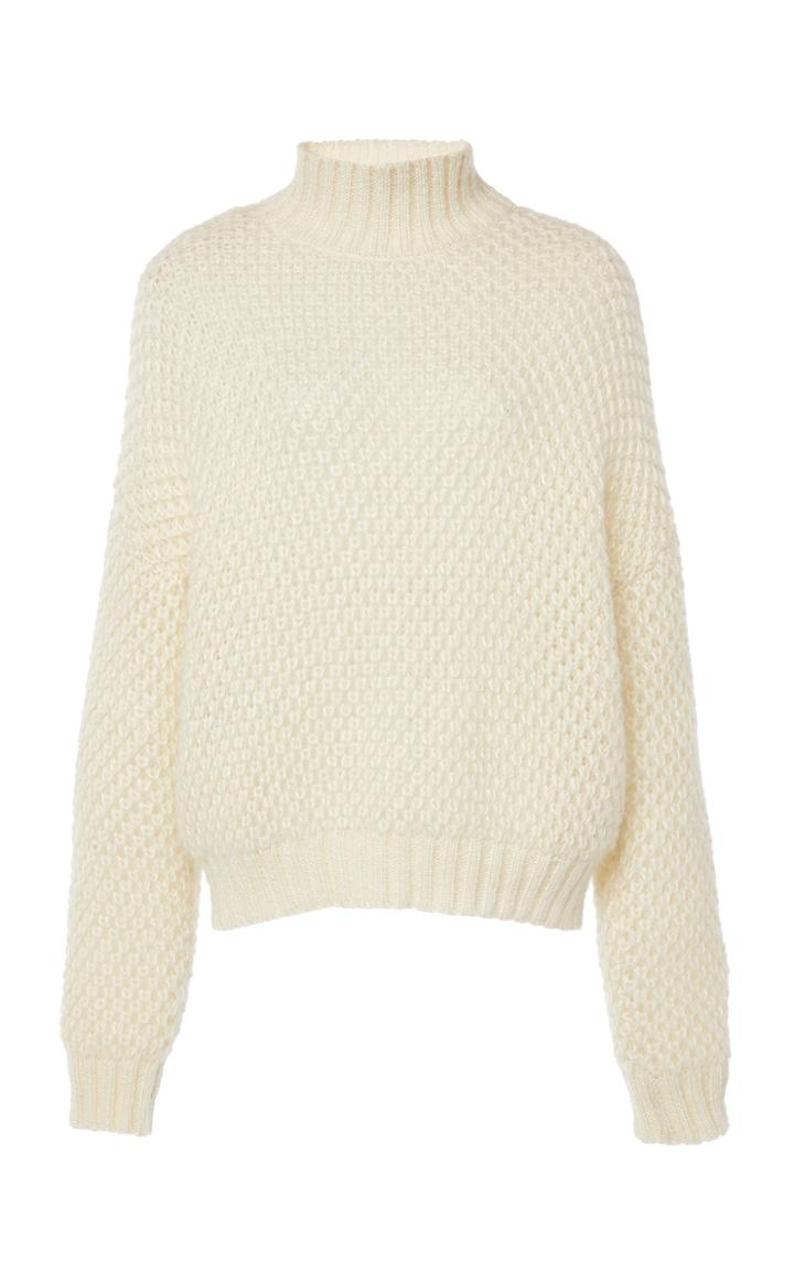 Alberta Ferretti Superkid Knit Mohair Blend Turtleneck Sweater