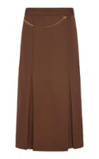 Victoria Beckham Embellished Pleated Linen And Cotton-blend Midi Skirt