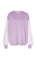 Moda Operandi Adam Lippes Wool Lace Sleeve Sweater Size: M