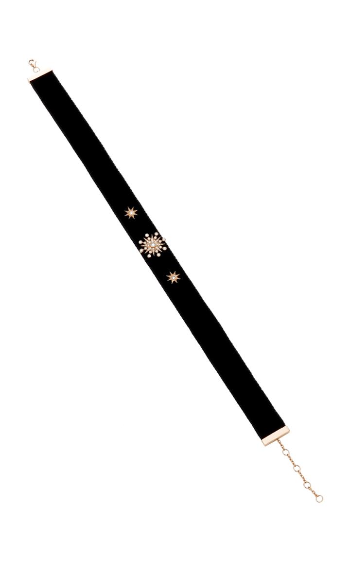 Colette Jewelry Velvet 18k Gold And Diamond Choker