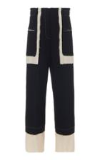 Rejina Pyo Aubrey Cropped Paneled Wool-blend Straight-leg Pants
