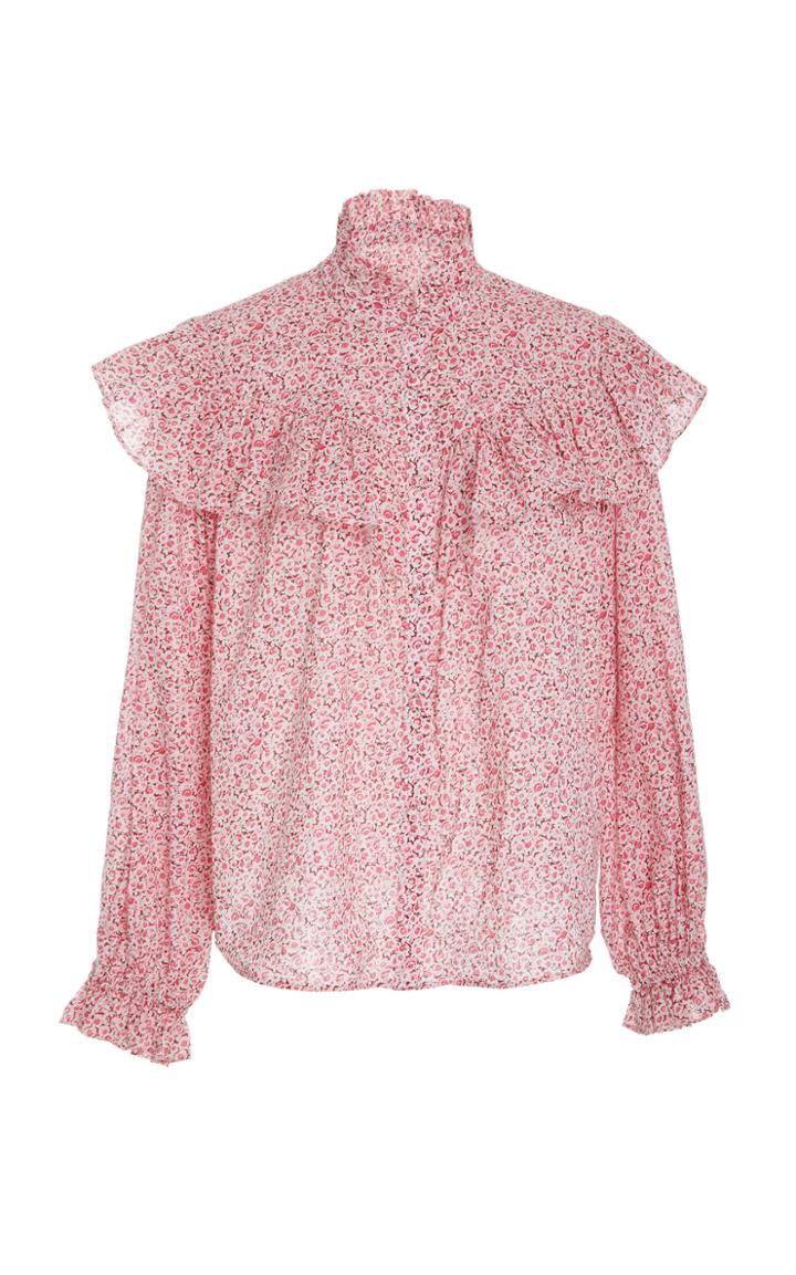 Loveshackfancy Erica Floral Ruffle Top