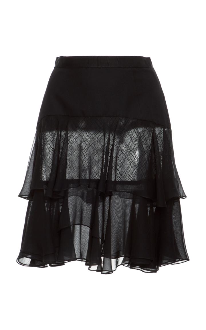 J. Mendel Tiered Ruffle Mini Skirt