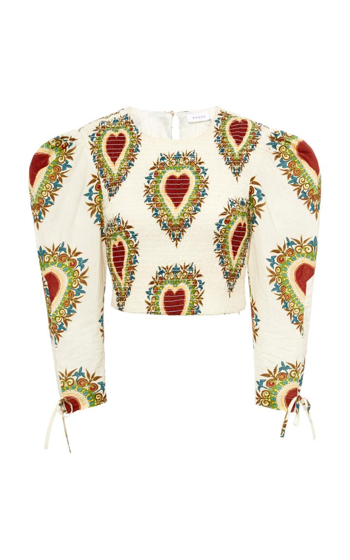 Moda Operandi Rhode Rita Mutton Sleeve Cotton Top Size: L