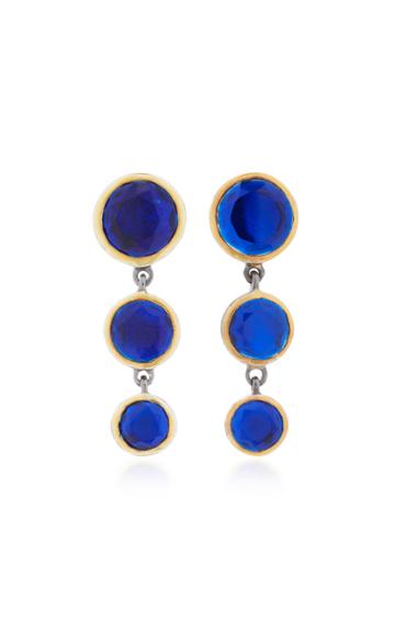 She Bee Rhodium-plated Blue Topaz Earrings