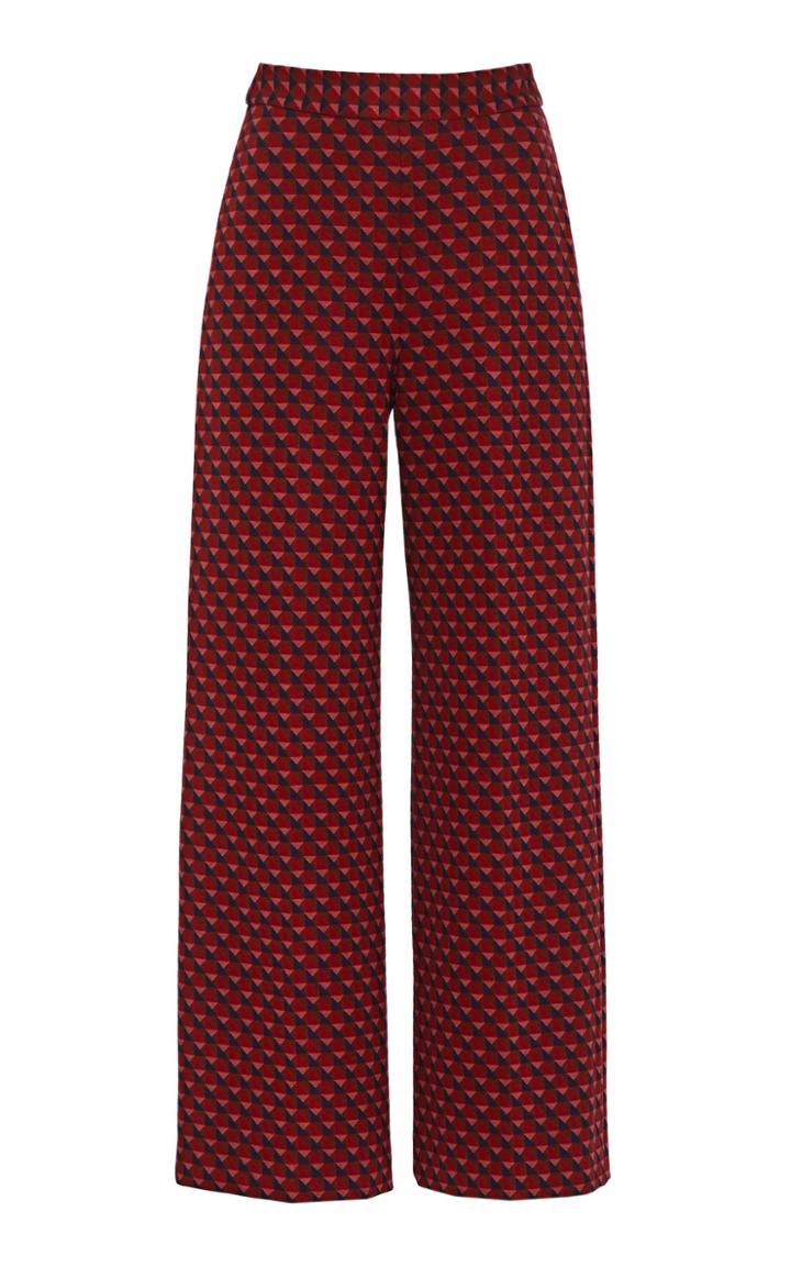 Moda Operandi Rosetta Getty Pull On Cropped Straight Trouser Triangle Jacquard Size: