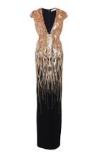 Pamella Roland Sequined Stretch Crepe Gown