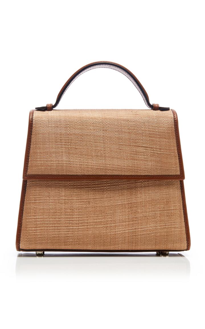 Hunting Season Medium Leather-trimmed Woven Shoulder Bag