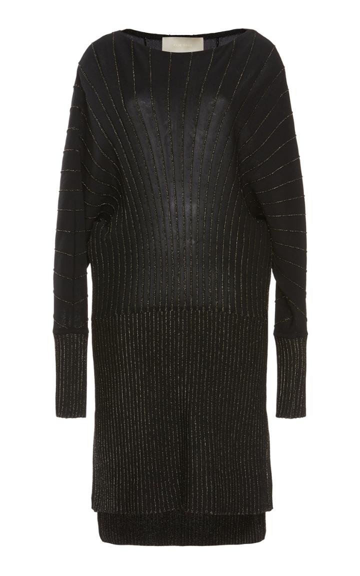 Elie Saab Longline Metallic Knit Sweater