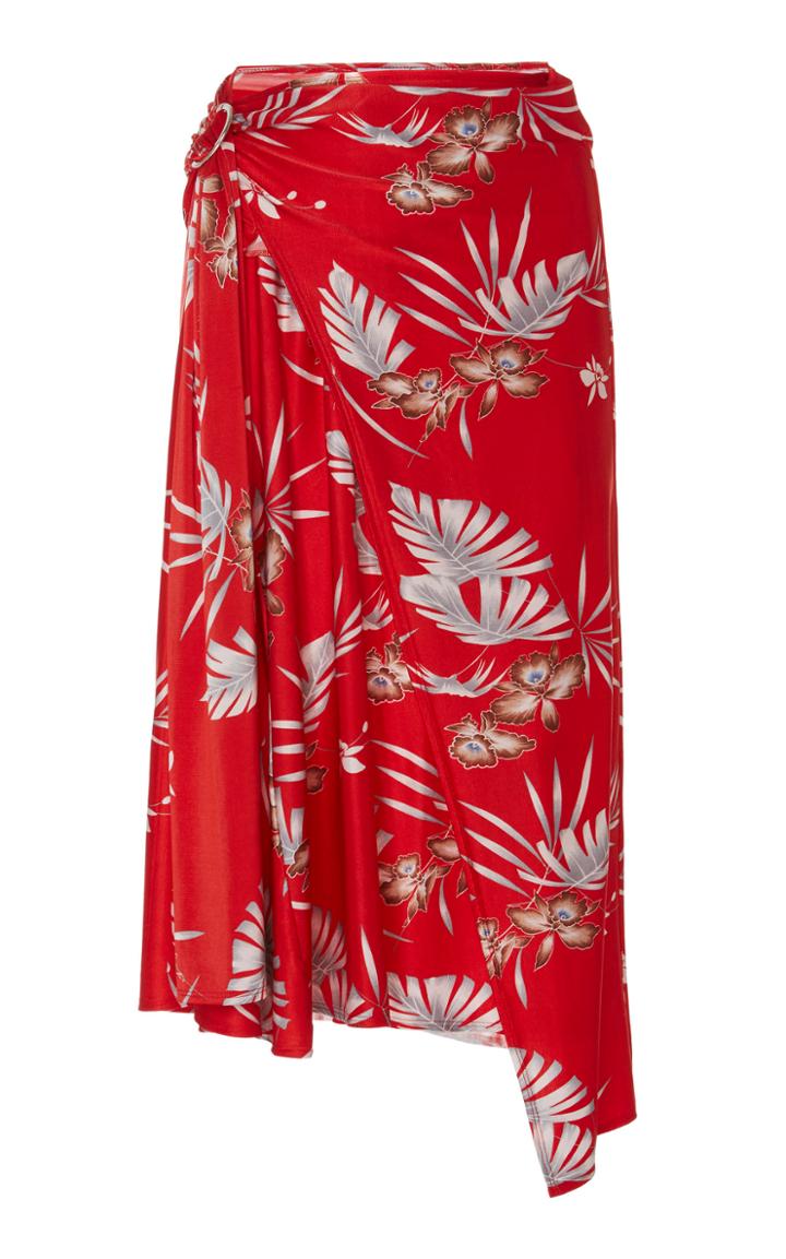 Paco Rabanne Printed Drape Skirt