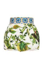 Dolce & Gabbana Pepper-print Poplin Mini Shorts