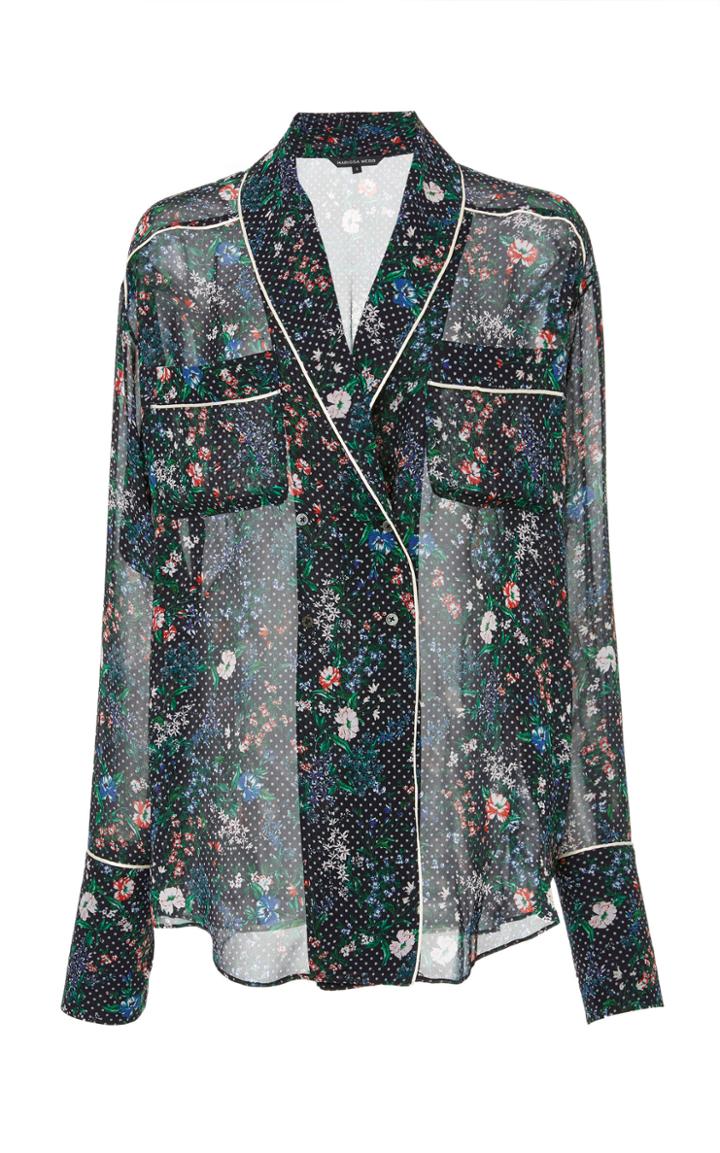 Marissa Webb Janet Georgette Silk Print Blouse